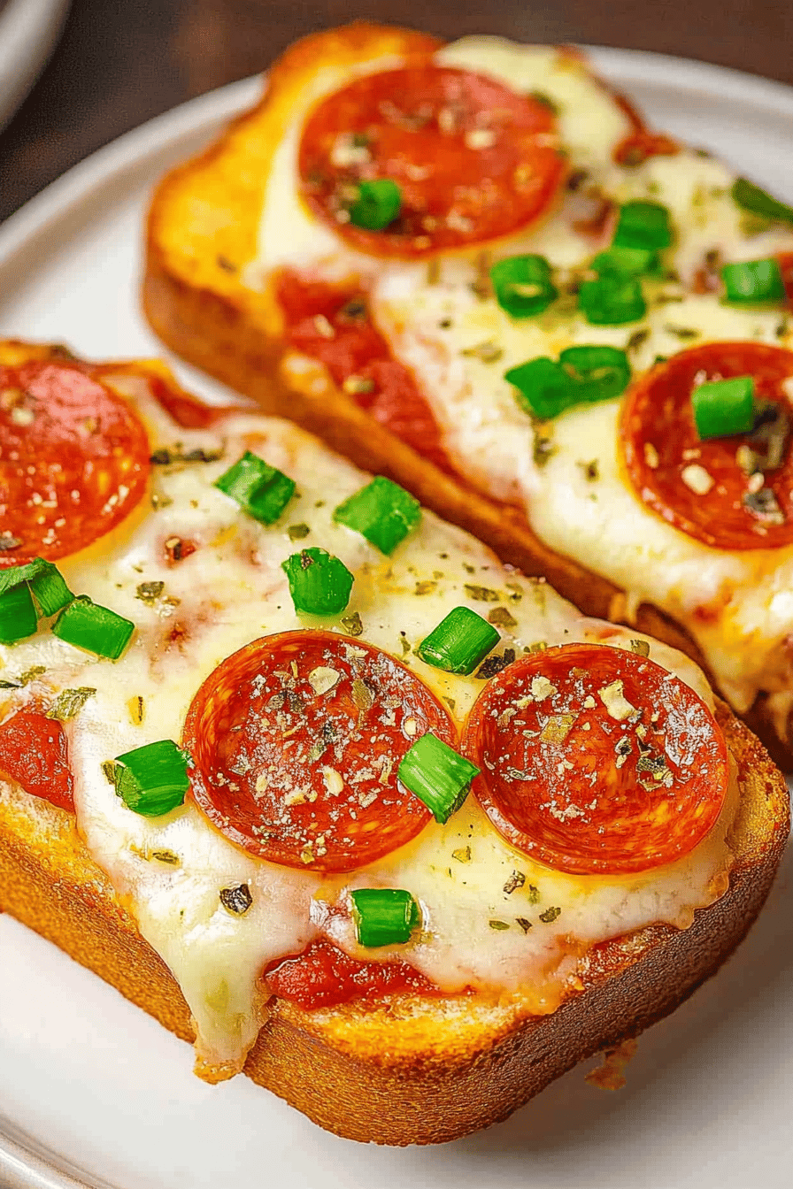 Texas Toast Pizza Final Dish Presentation
