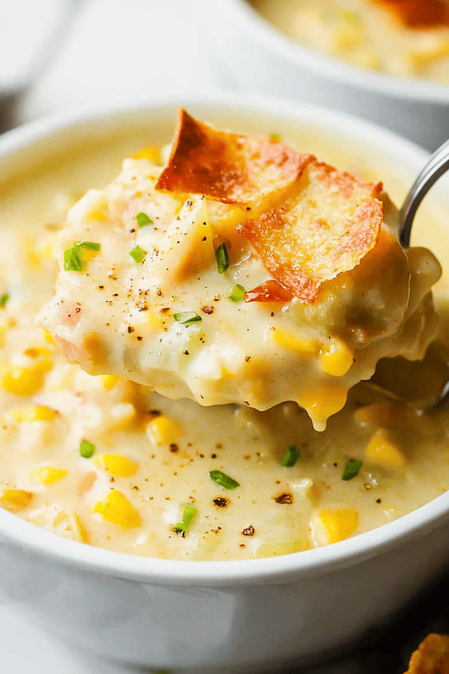 Turkey Corn Chowder Recipe Final Dish Presentation
