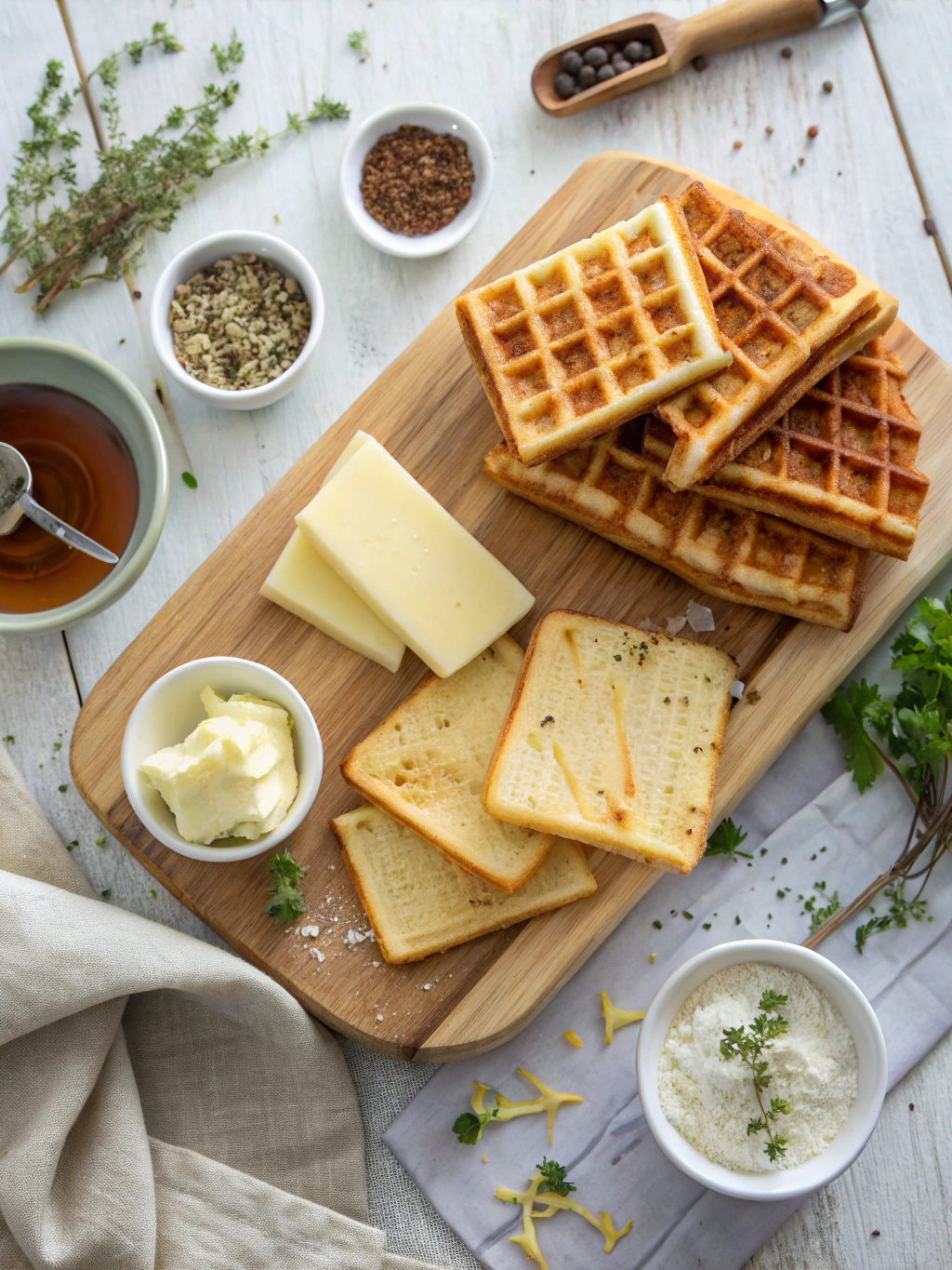 Waffled Grilled Cheese ingredients