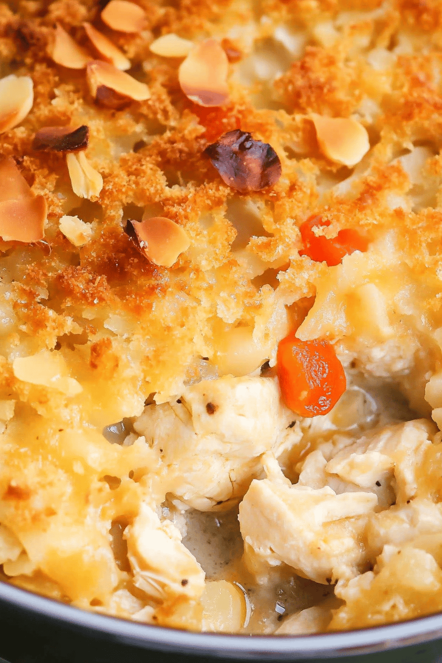 Water Chestnut Chicken Casserole Final Dish Presentation