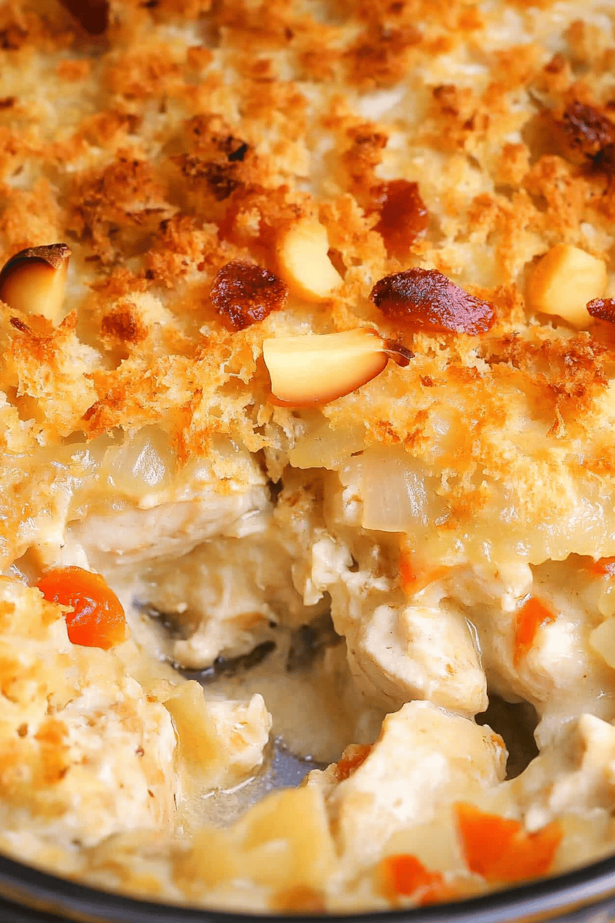 Water Chestnut Chicken Casserole Final Dish Presentation