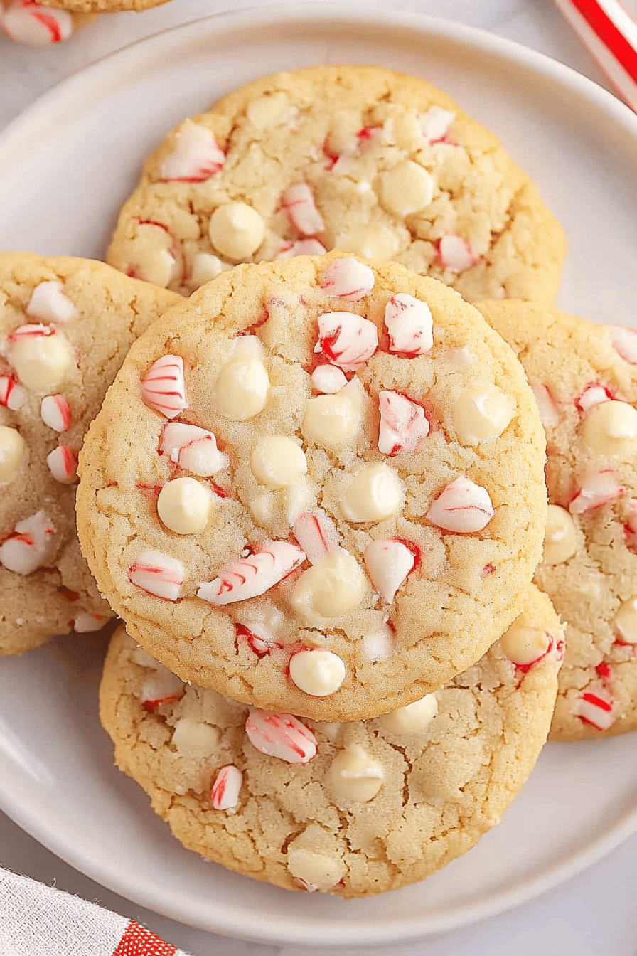 White Chocolate Peppermint Cookies Final Dish Presentation