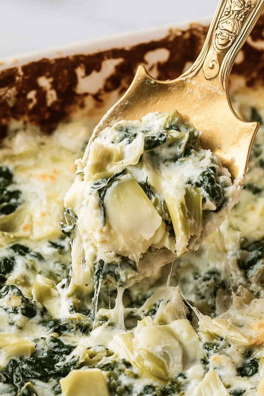spinach artichoke dip Final Dish Presentation