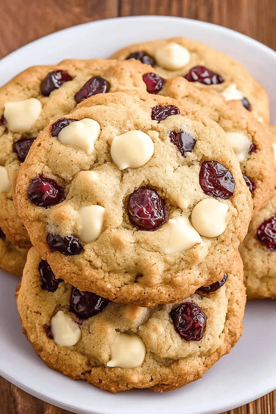white chocolate cranberry cookies Final Dish Presentation