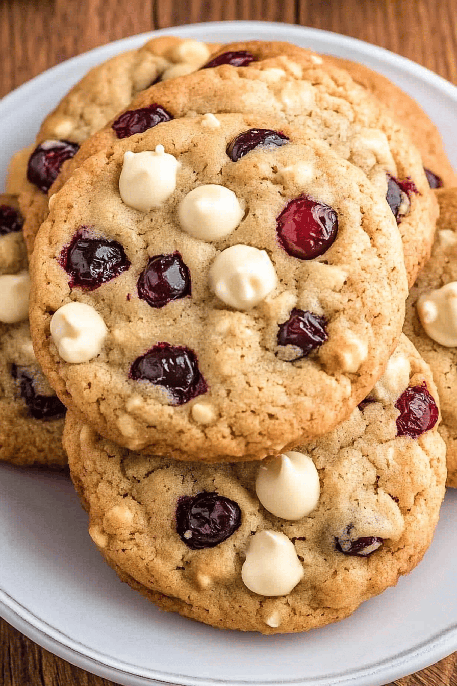 white chocolate cranberry cookies Final Dish Presentation