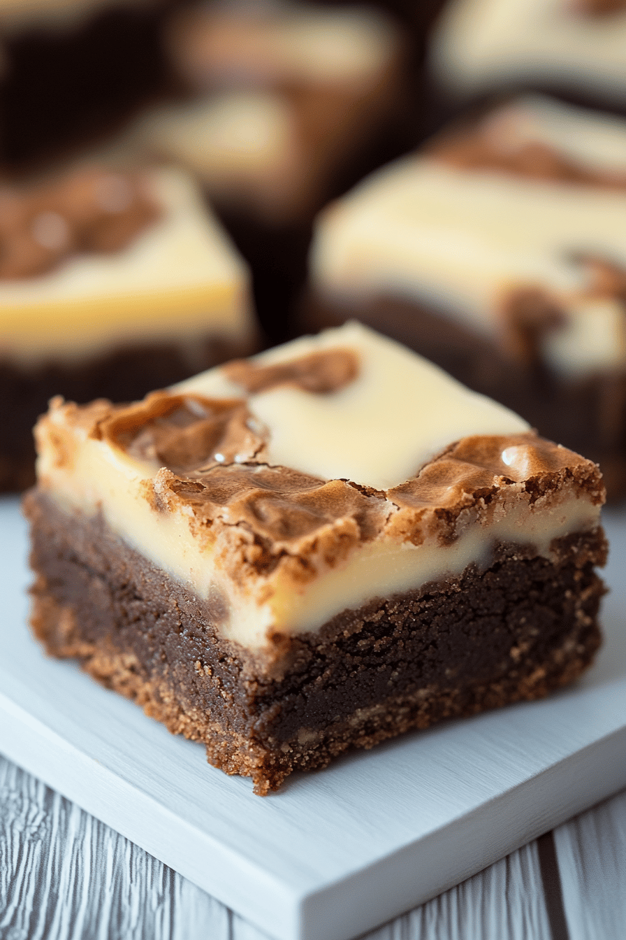 7-Layer Brownies slice on plate showing perfect texture and swirl pattern