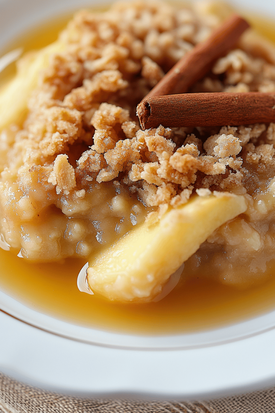 Apple Crumble Recipe slice on plate showing perfect texture and swirl pattern