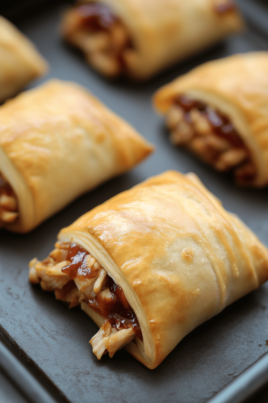 BBQ Chicken Crescent Rolls slice on plate showing perfect texture and swirl pattern