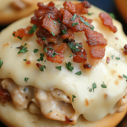 Bacon Chicken Alfredo English Muffins
