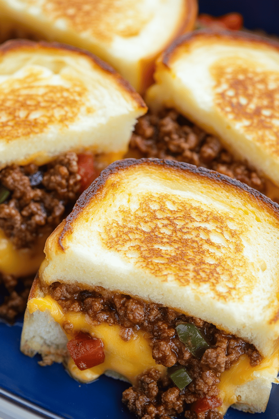 Beef Taco Grilled Cheese Casserole final dish beautifully presented and ready to serve
