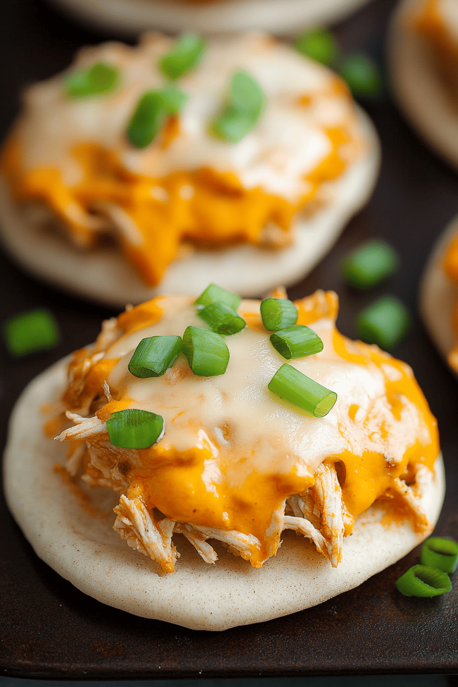 Buffalo Chicken English Muffins final dish beautifully presented and ready to serve