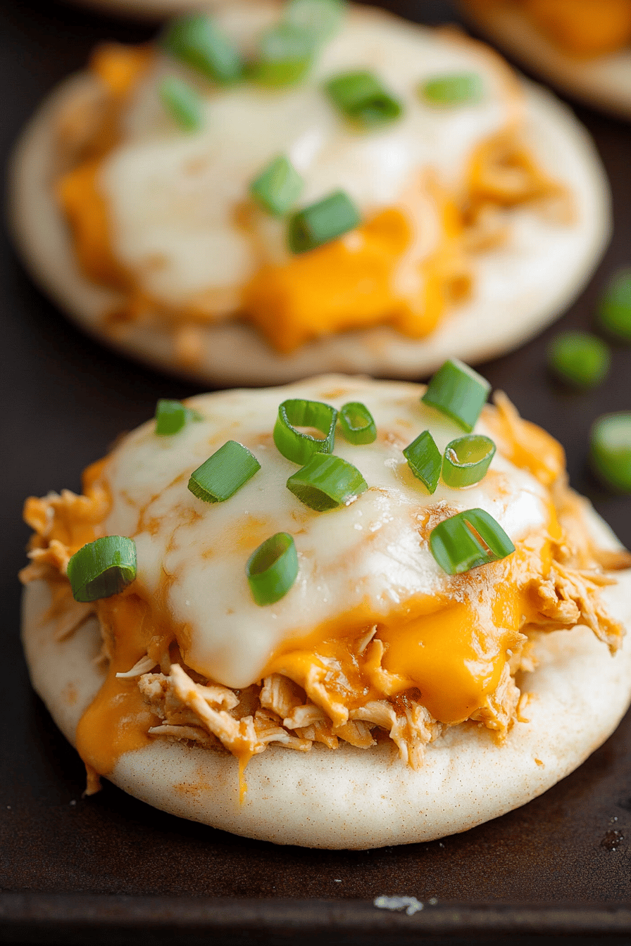 Buffalo Chicken English Muffins slice on plate showing perfect texture and swirl pattern
