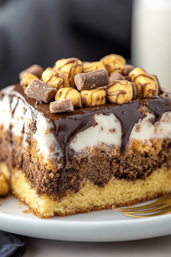Butterfinger Poke Cake