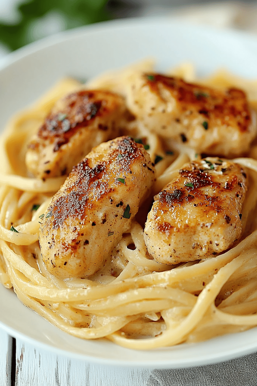 Cajun Chicken Alfredo ingredients organized and measured on kitchen counter