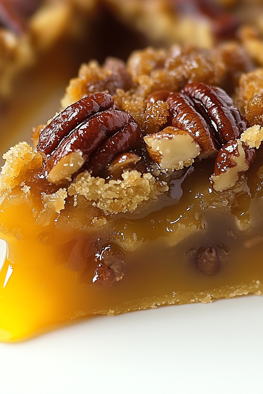 Caramel Pecan Pie Recipe slice on plate showing perfect texture and swirl pattern