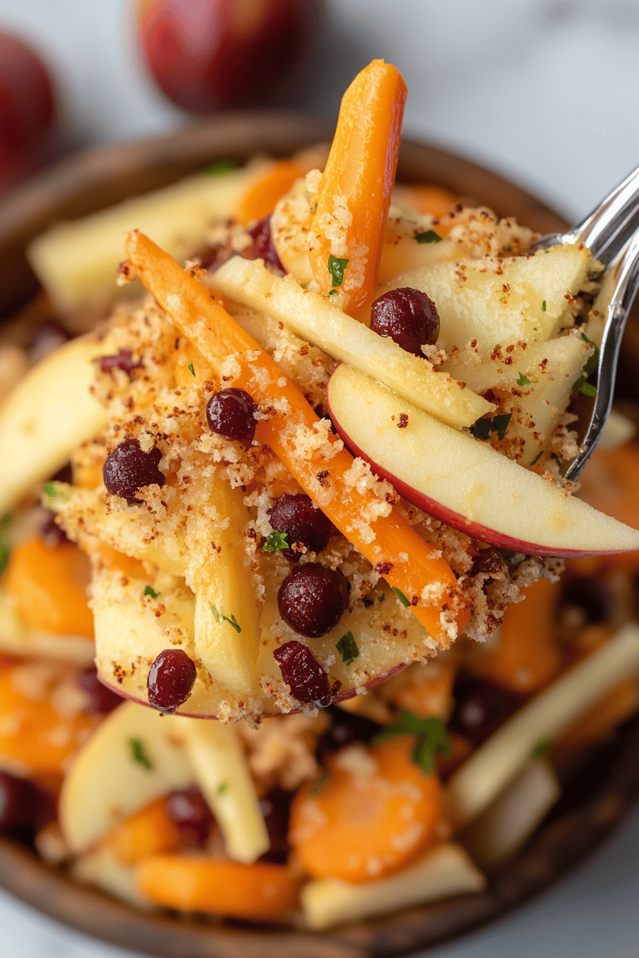 Carrot Apple Salad final dish beautifully presented and ready to serve