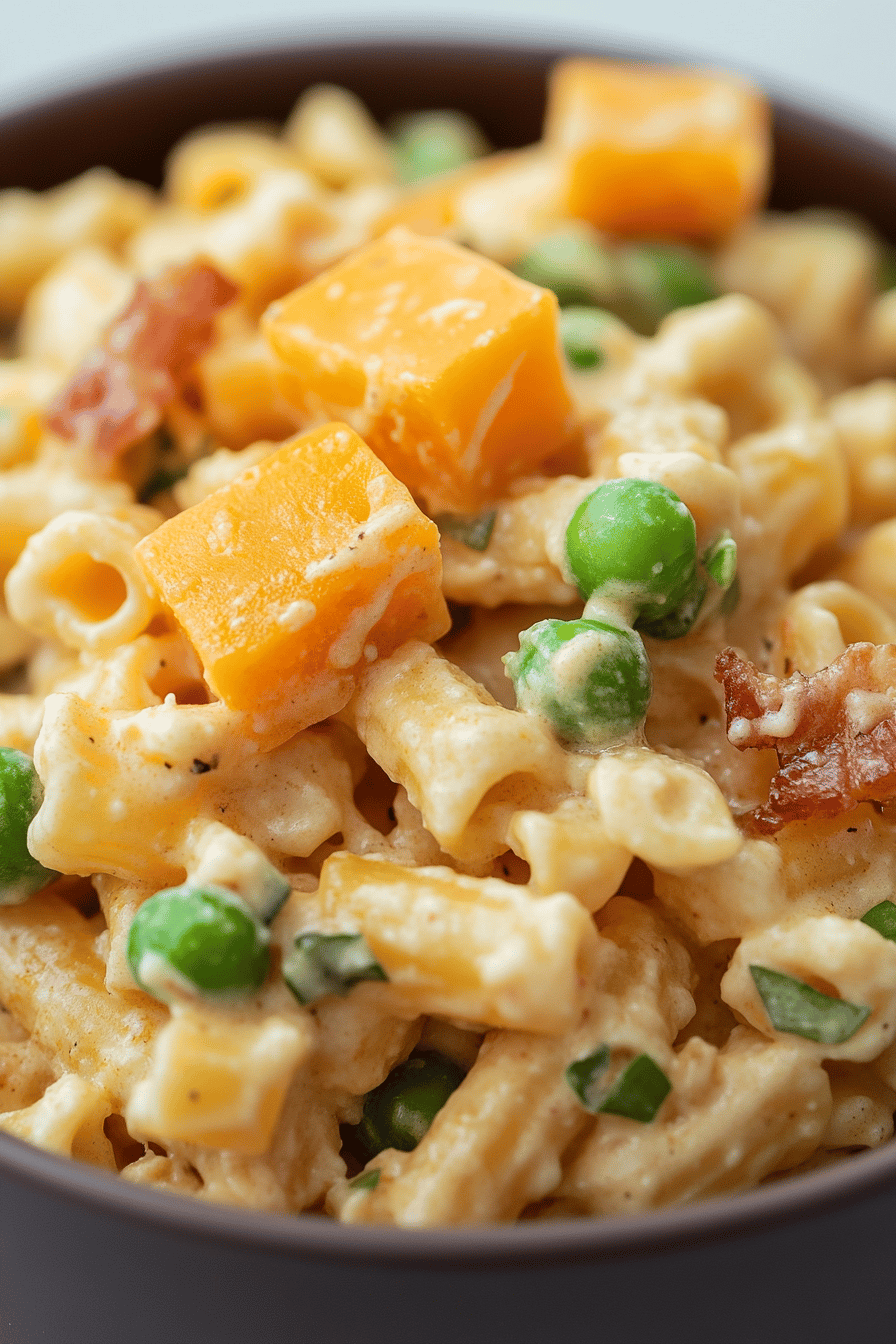 Cheddar Bacon Ranch Pasta Salad ingredients organized and measured on kitchen counter