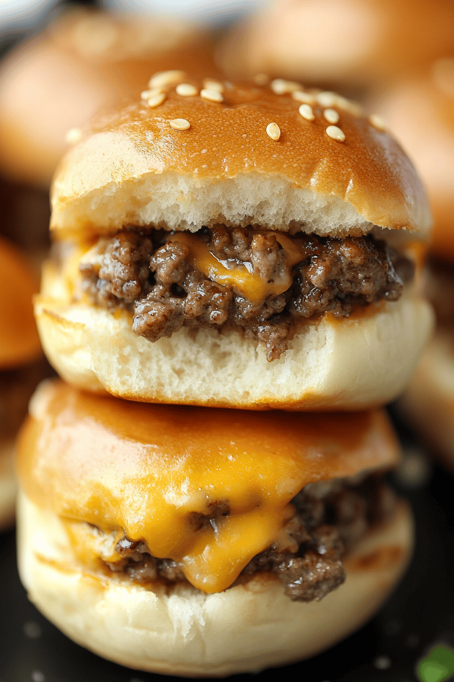 Cheeseburger Sliders final dish beautifully presented and ready to serve