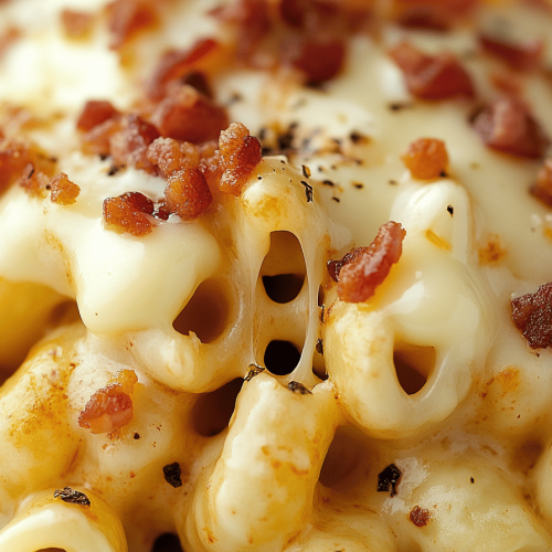 Cheesy Bacon Cavatappi Pasta