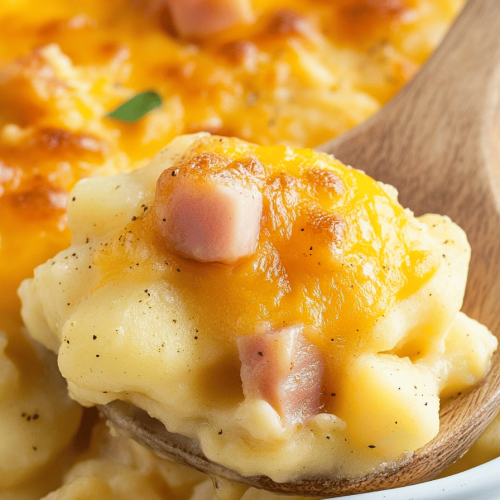 Cheesy Ham and Potato Casserole