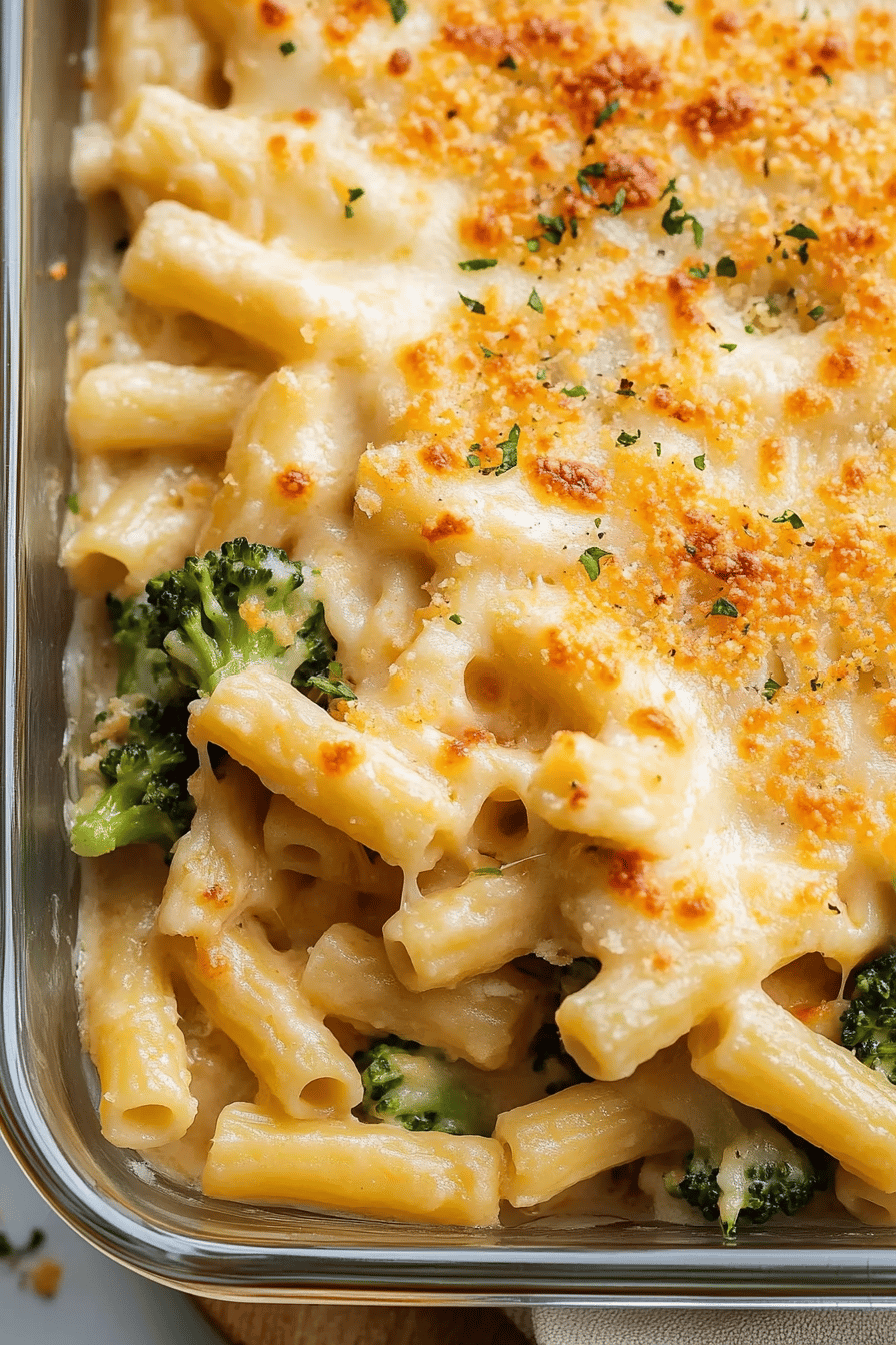 Chicken Broccoli Ziti slice on plate showing perfect texture and swirl pattern