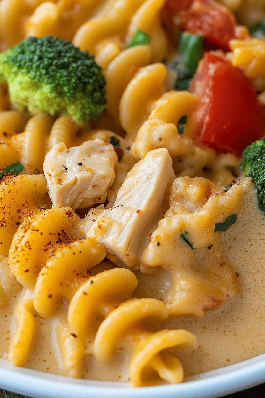 Chicken Pasta Casserole final dish beautifully presented and ready to serve