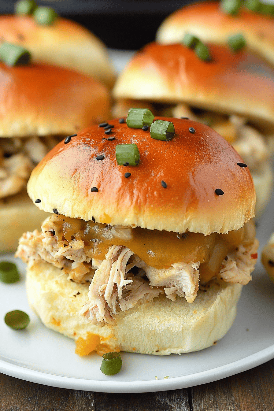 Chicken Philly Sliders final dish beautifully presented and ready to serve