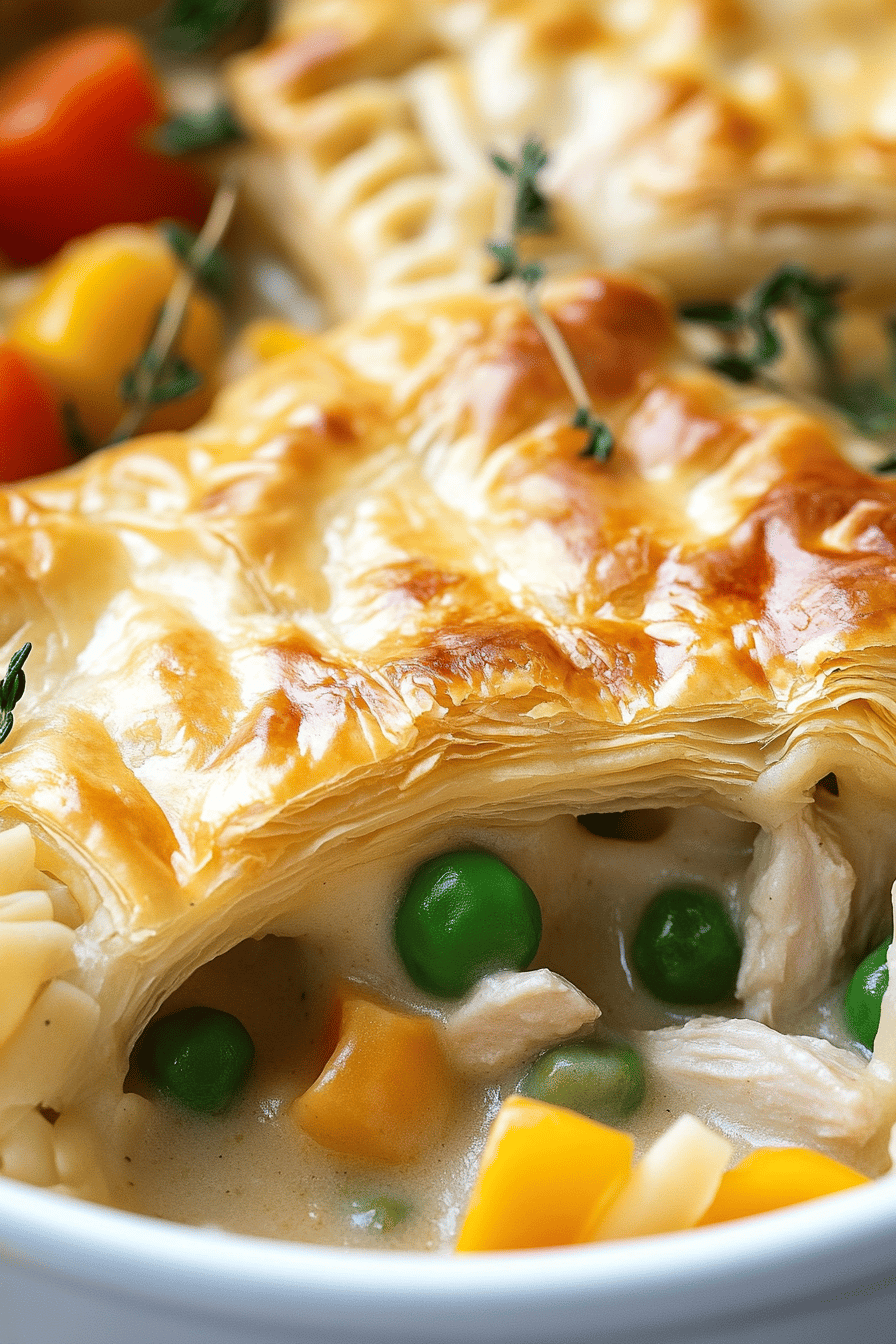 Chicken Pot Pie Phyllo Dough final dish beautifully presented and ready to serve