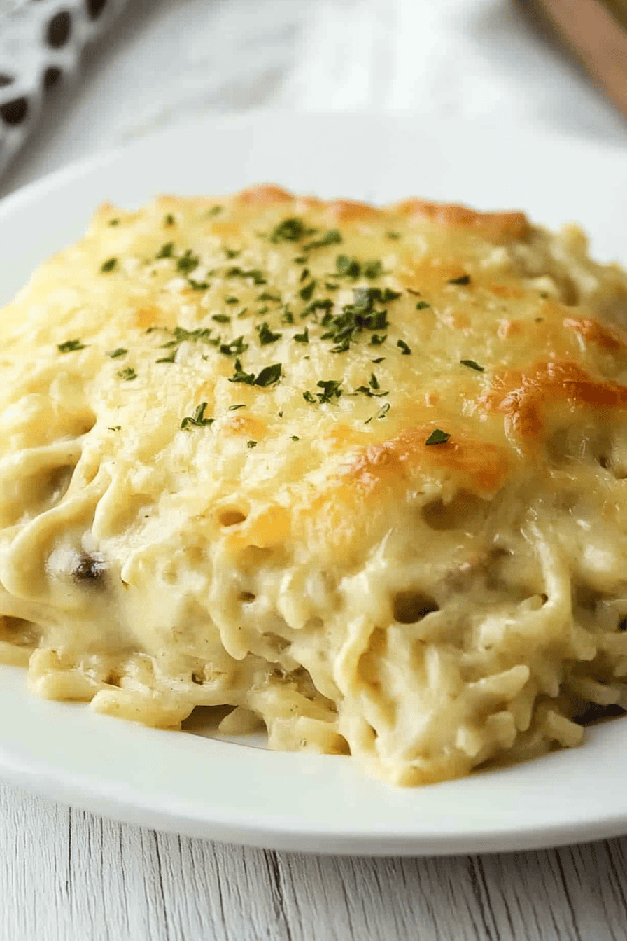 Chicken Tetrazzini Recipe Final Dish Presentation