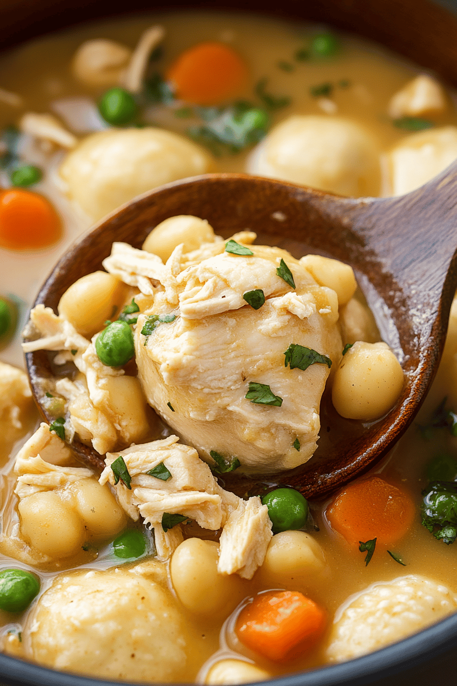 Chicken and Dumplings with Tortillas final dish beautifully presented and ready to serve