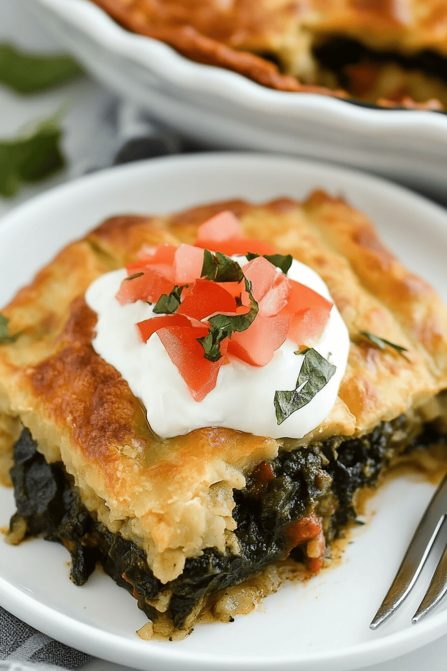 Chili Relleno Casserole final dish beautifully presented and ready to serve