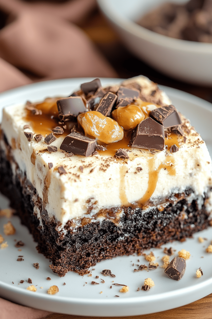 Chocolate Caramel Poke Cake