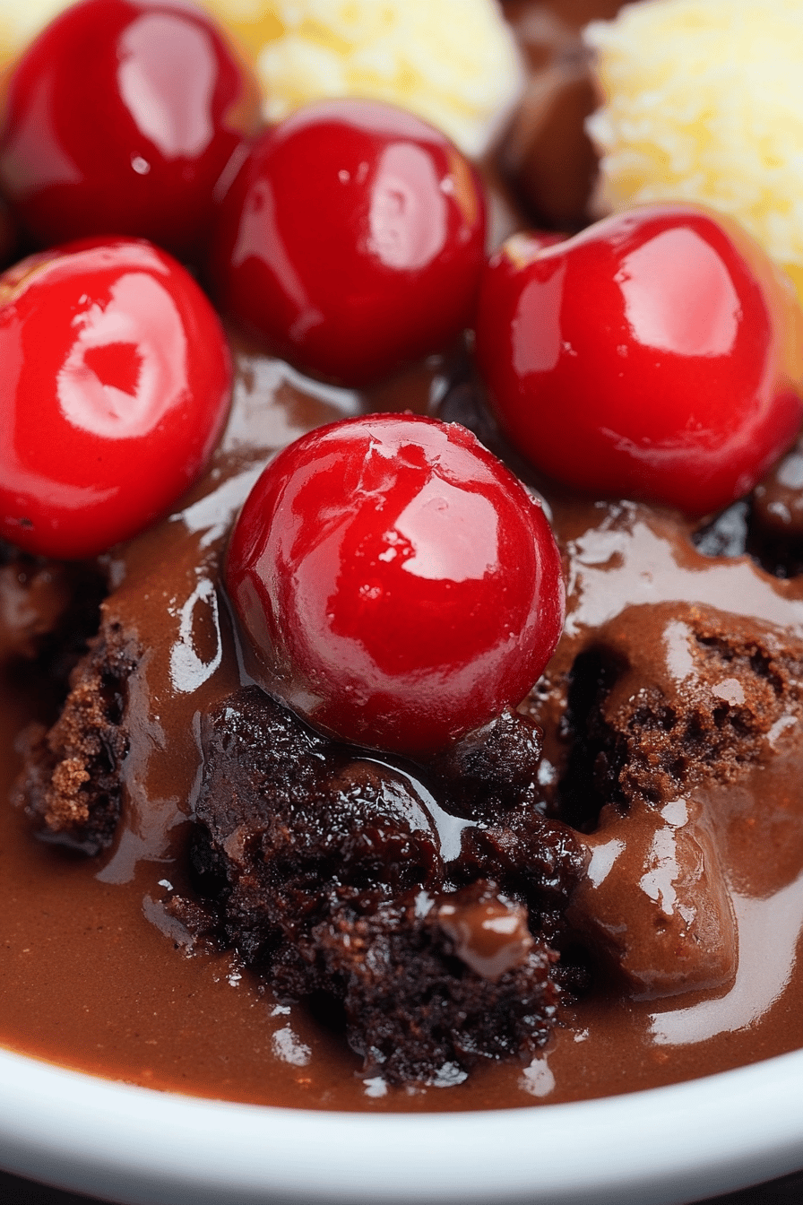 Chocolate Cherry Dump Cake ingredients organized and measured on kitchen counter