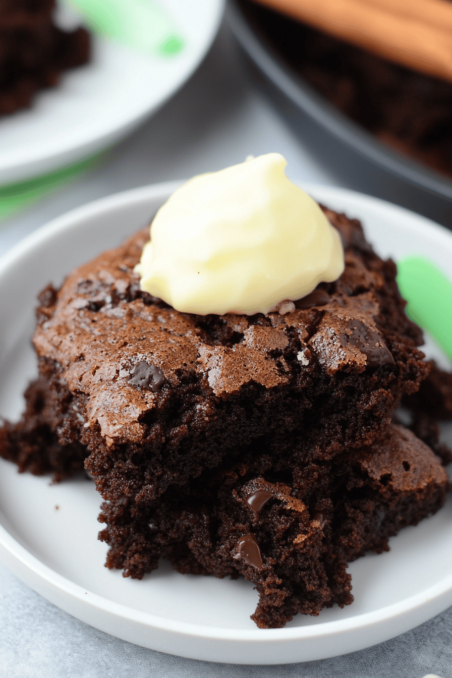Chocolate Dump Cake Recipe final dish beautifully presented and ready to serve