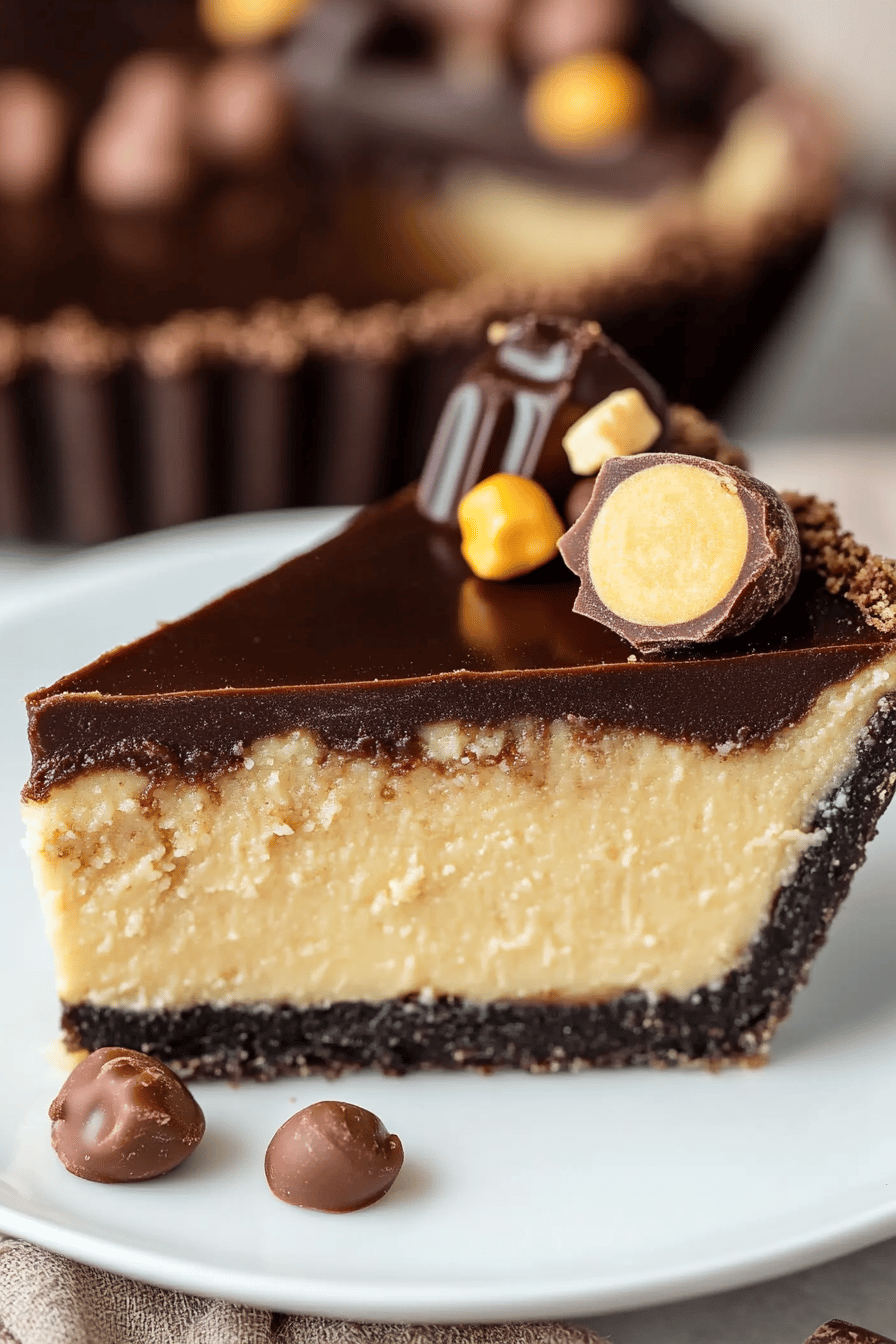 Chocolate Peanut Butter Pie slice on plate showing perfect texture and swirl pattern