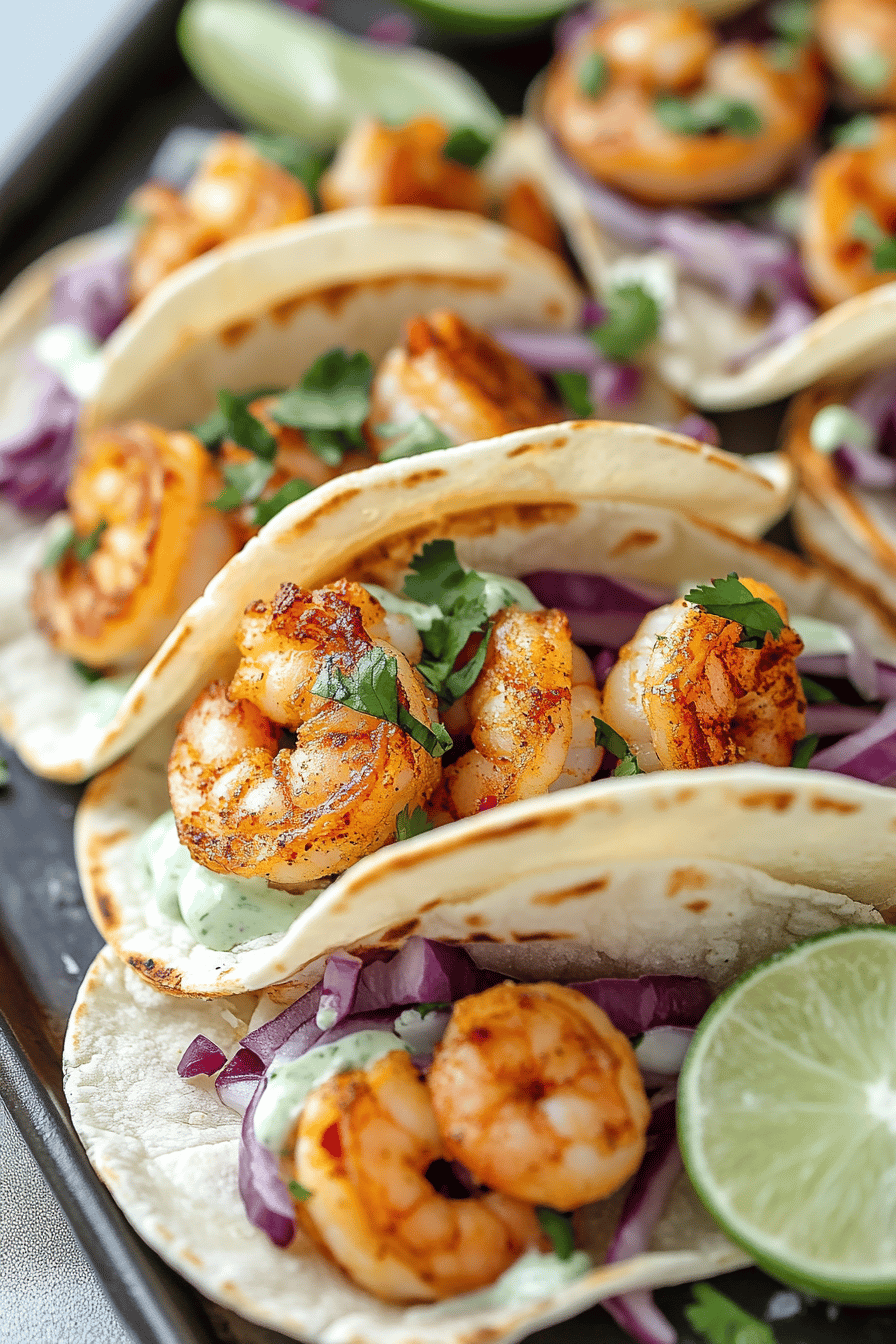 Cilantro Lime Shrimp Tacos final dish beautifully presented and ready to serve