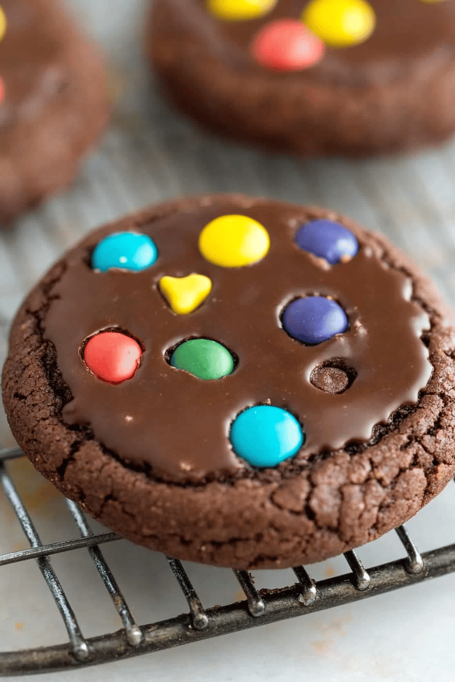 Cosmic Brownie Cookies slice on plate showing perfect texture and swirl pattern
