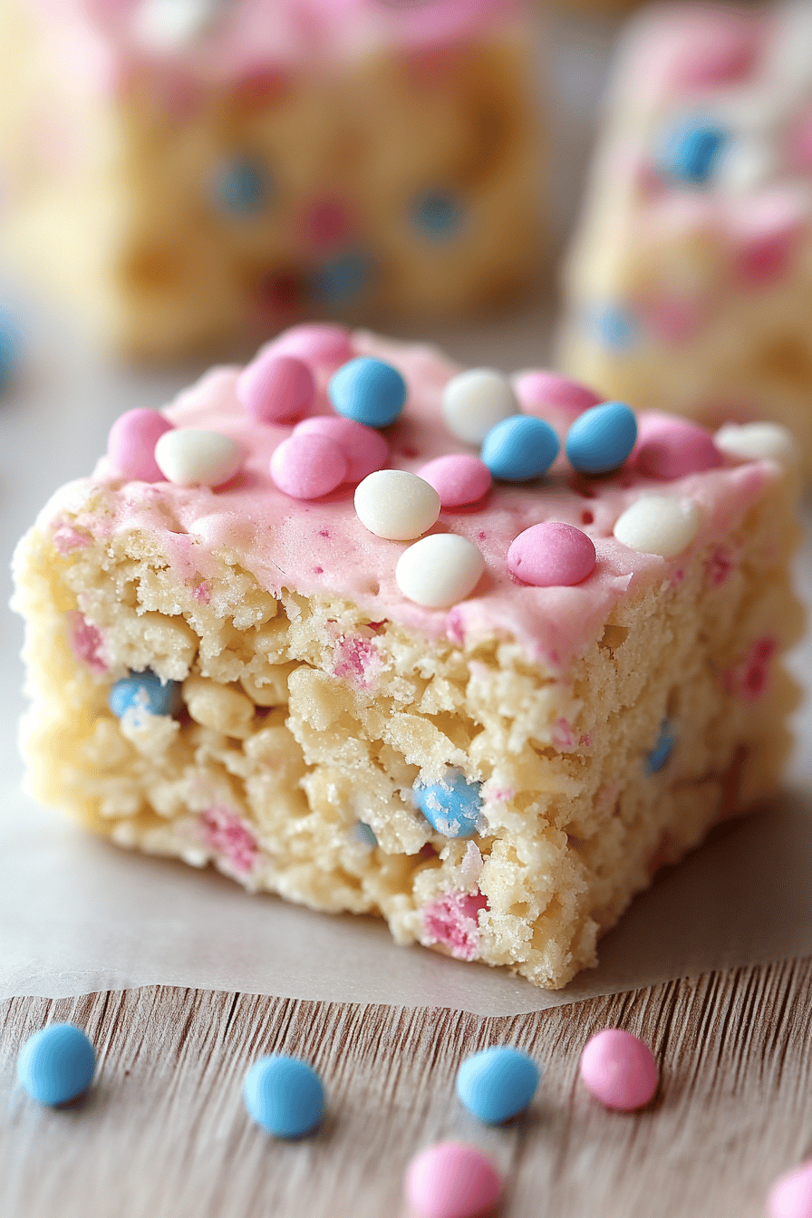 Cotton Candy Rice Krispie Treats ingredients organized and measured on kitchen counter