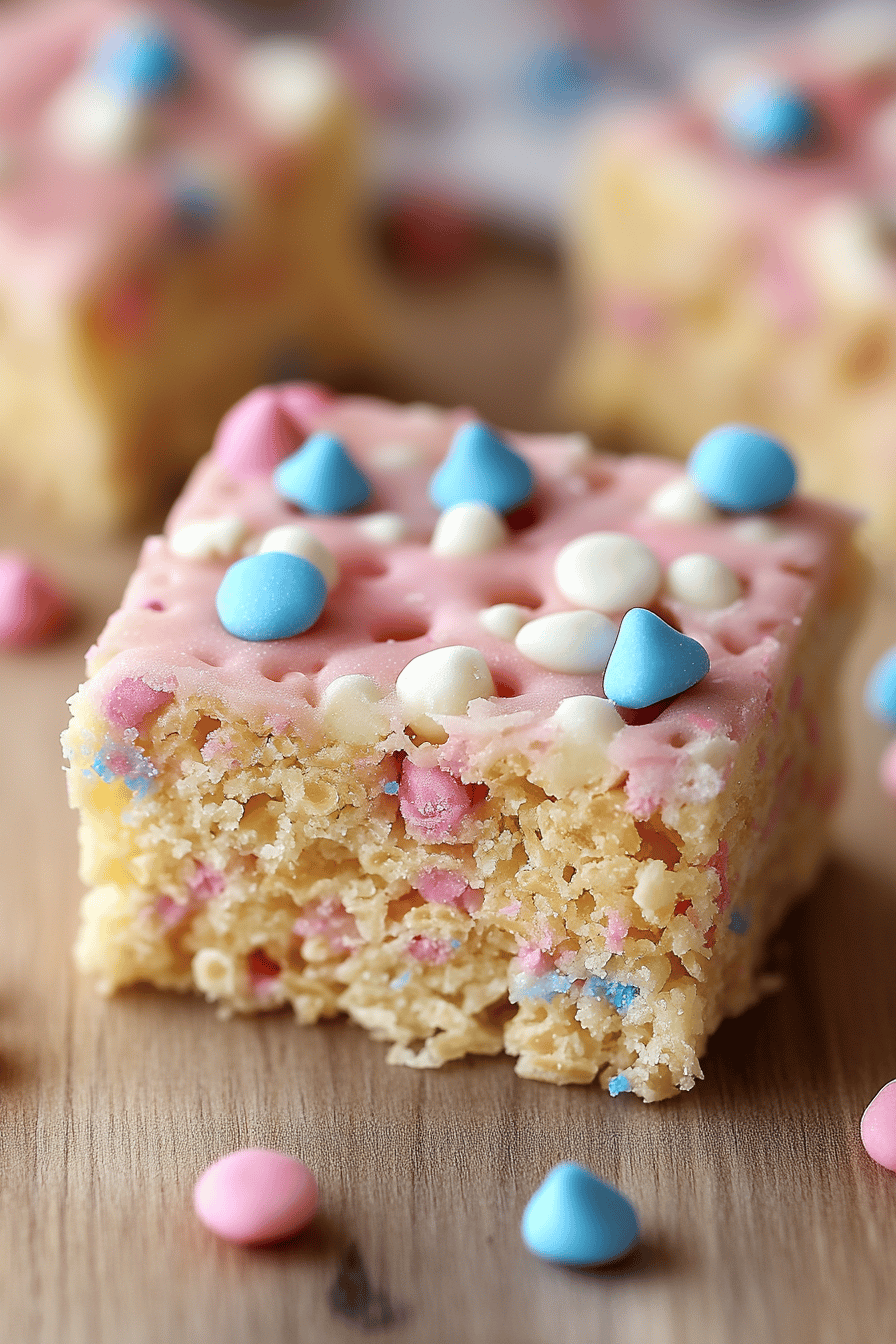 Cotton Candy Rice Krispie Treats slice on plate showing perfect texture and swirl pattern
