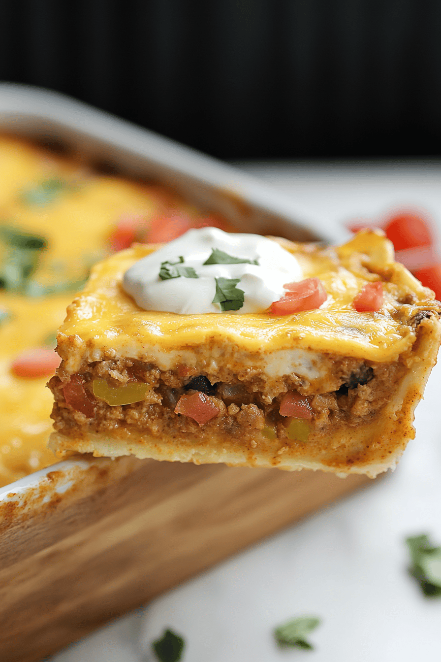 Creamy Burrito Casserole ingredients organized and measured on kitchen counter