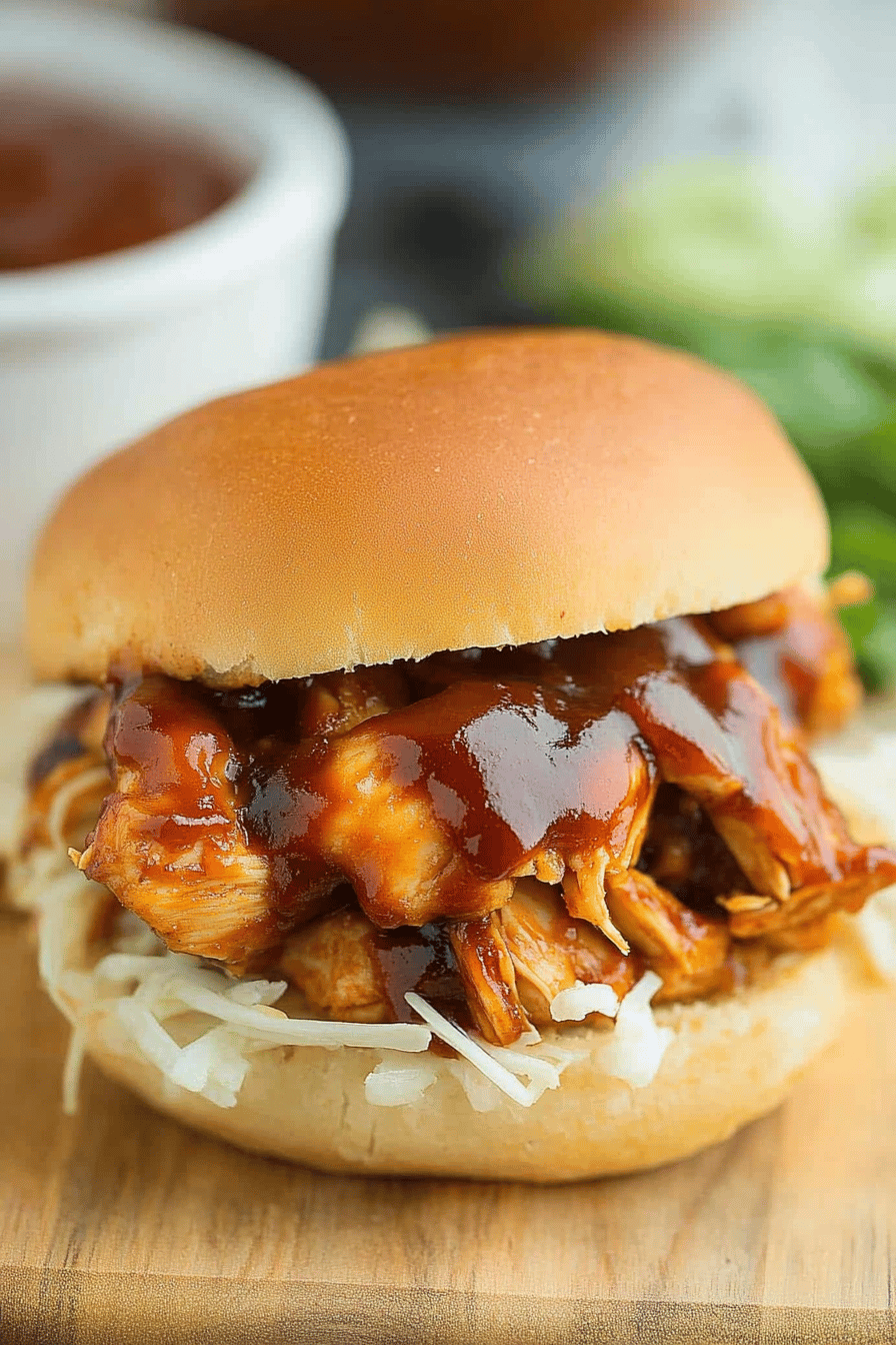 Crock-Pot BBQ Chicken slice on plate showing perfect texture and swirl pattern