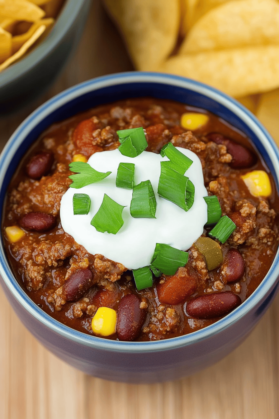 Crock-Pot Chili Recipe final dish beautifully presented and ready to serve