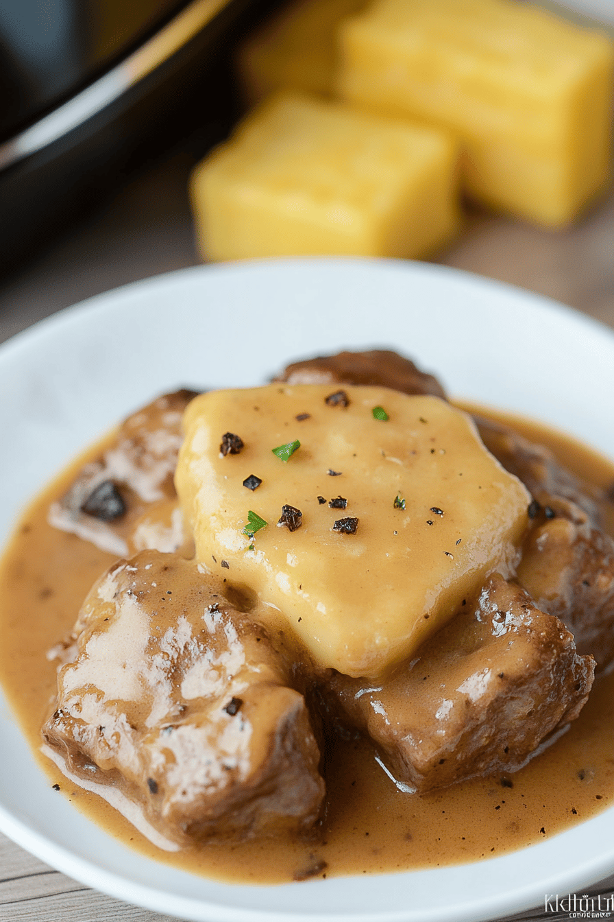 Crock-Pot Cube Steak ingredients organized and measured on kitchen counter