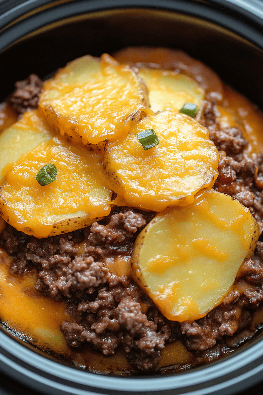 Crock-Pot Hamburger Potato Casserole ingredients organized and measured on kitchen counter