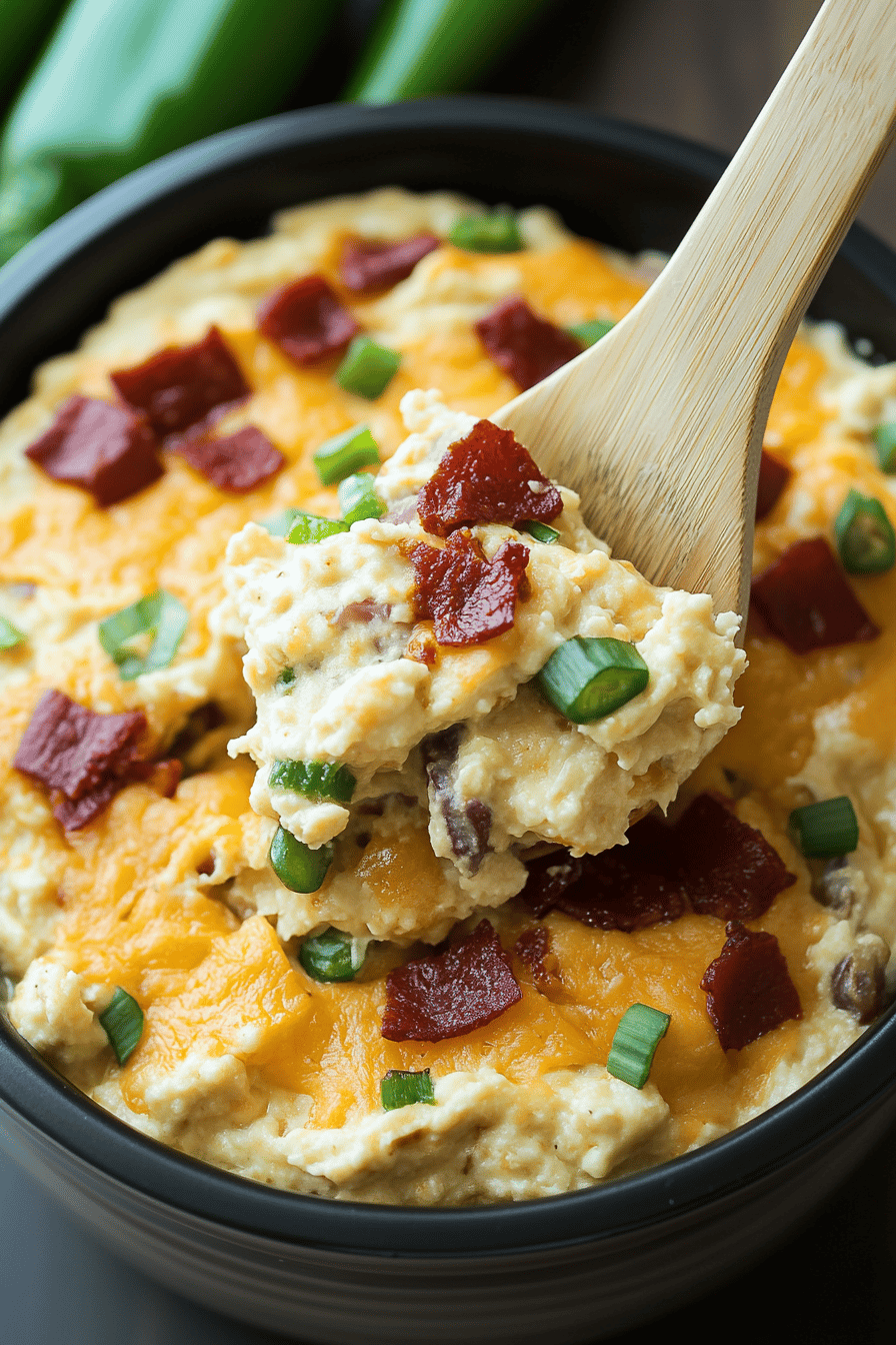 Crock-Pot Jalapeno Popper Dip slice on plate showing perfect texture and swirl pattern