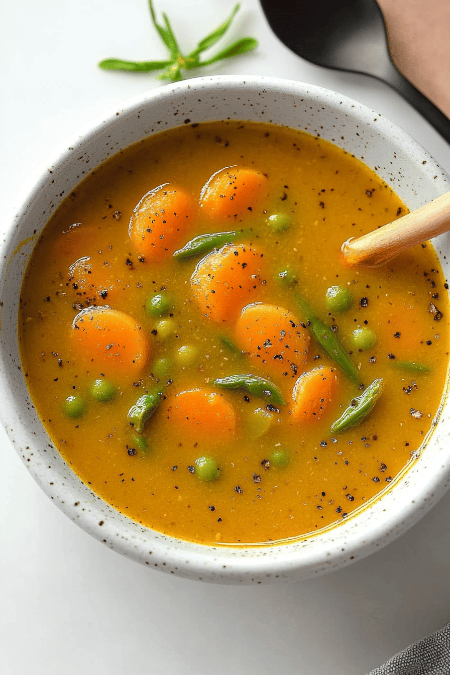 Crock-Pot Split Pea Soup ingredients organized and measured on kitchen counter
