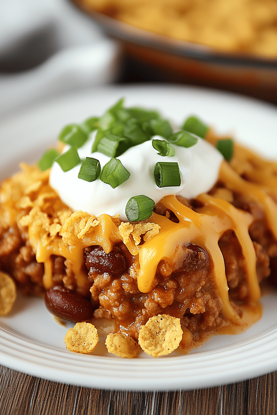 Doritos Chili Pie final dish beautifully presented and ready to serve