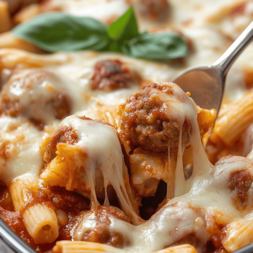 Dump Bake Meatball Casserole
