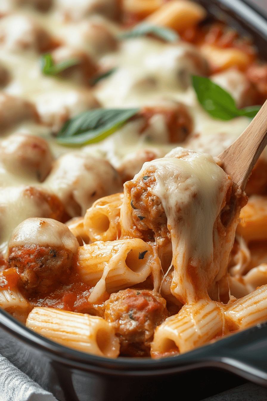 Dump Bake Meatball Casserole ingredients organized and measured on kitchen counter