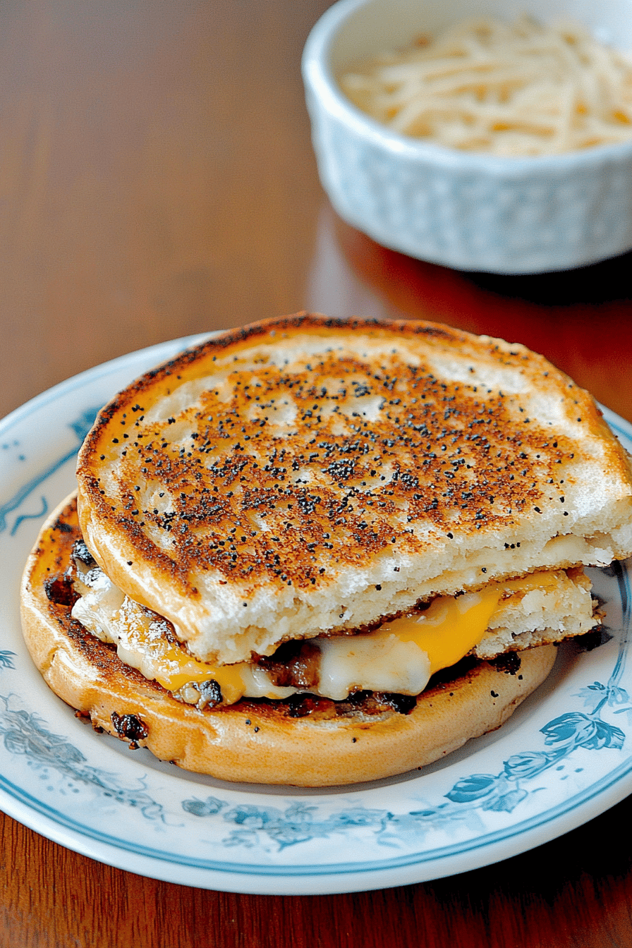 Everything Bagel Grilled Cheese Final Dish Presentation